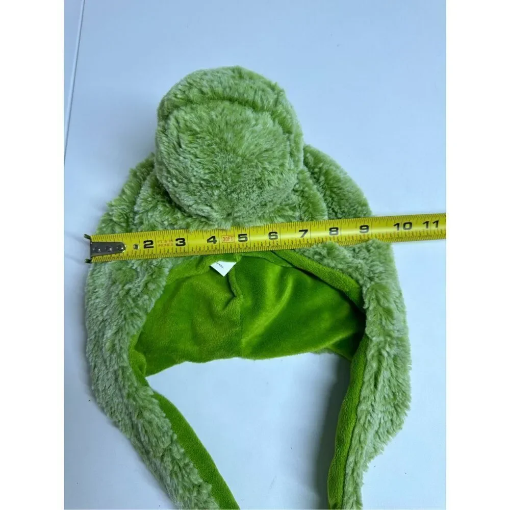 Dollibu Plush Green Alligator Hat Cap With Ear Flaps Super Soft Warm One Size